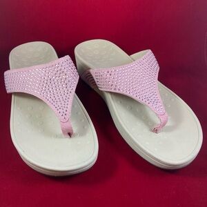 Pink Rhinestone Naples Vionic Sandals - Size 8